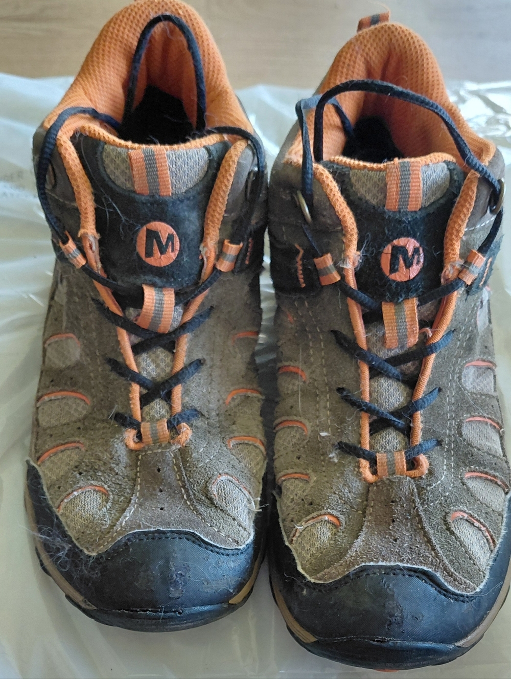 Merrell Kids Orange and Gray Trail Sneakers